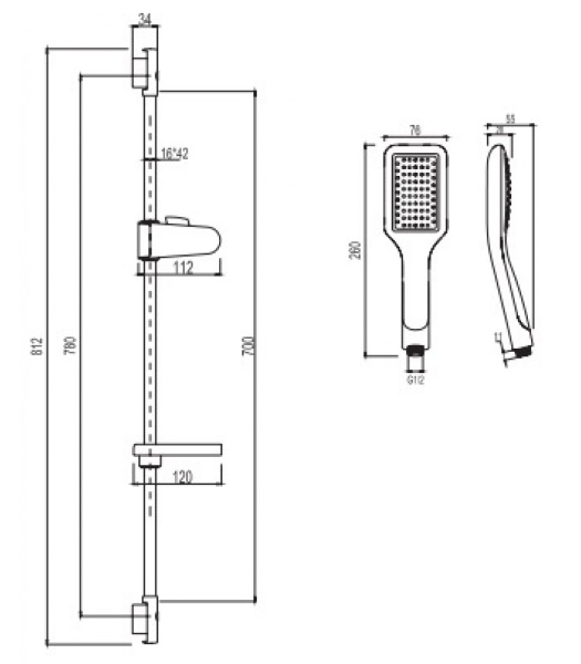 Стойка душевая VR041  ViEiR
