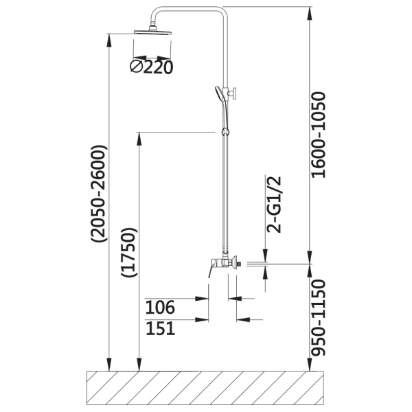 Душевая система V02-35-6-2 ViEiR Магазин сантехники Нижний Новгород