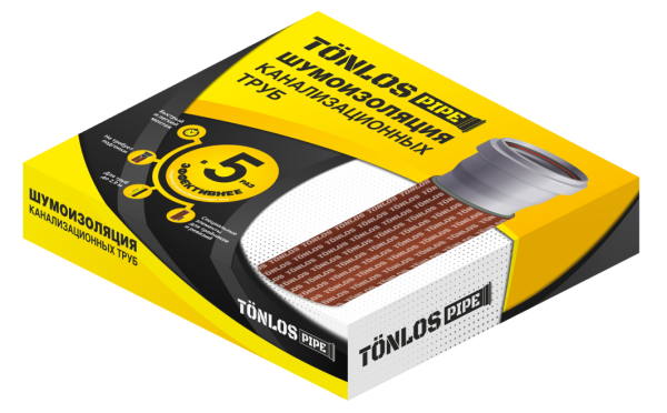 Шумоизоляция канал. труб TONLOS PIPE (D110мм, толщ. 8мм, L до 3м