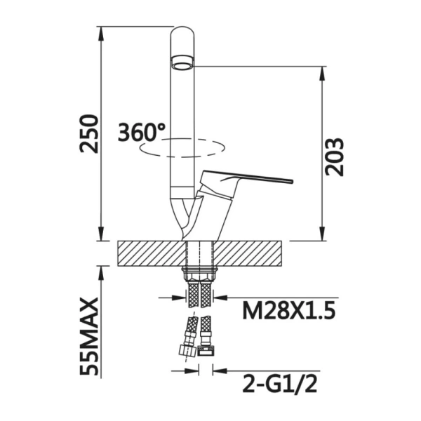 Смеситель для кухни V01-35-2-1 ViEiR
