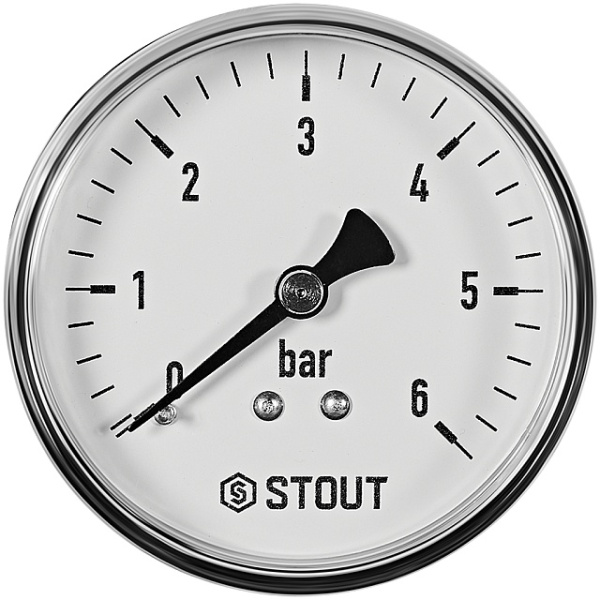 Манометр аксиальный. Корпус Dn 63 мм 1/4 , 0...6 бар, кл.2.5 STOUT 