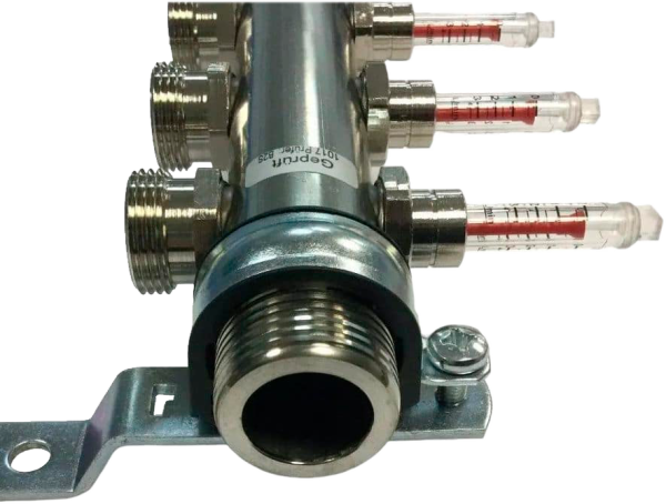 Коллектор 1" для напольного отопления с расходомерами из нержавеющей стали HKV2013A-50-1" 2вых - 3/4" (в сборе) Watts