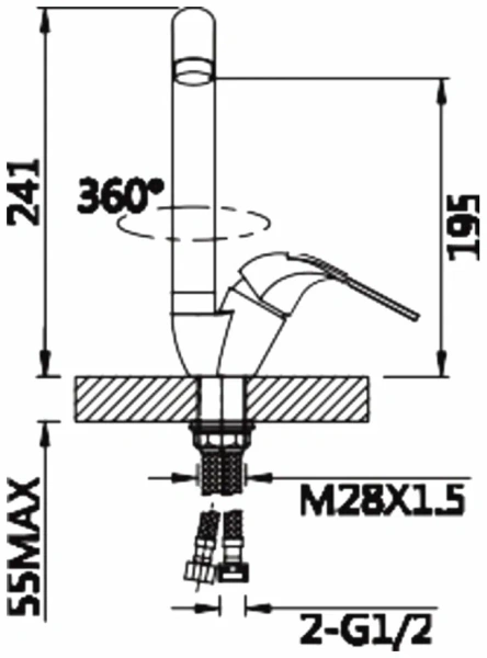 Смеситель для кухни V03-35-2-1 ViEiR