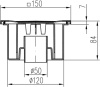321 P  Трап прямой -сетка пластик 150х150 DN50 высота 84 (DN50/84P) Магазин сантехники Нижний Новгород