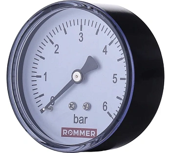 Манометр аксиальный  0- 6 bar 50мм 1/4" ROMMER
