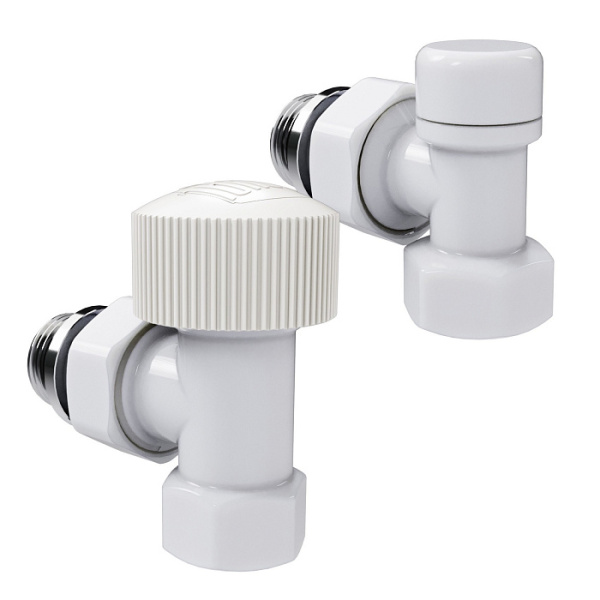 Набор термостатический угловой Royal Thermo Design 1/2"М30х1,5 (Белый)