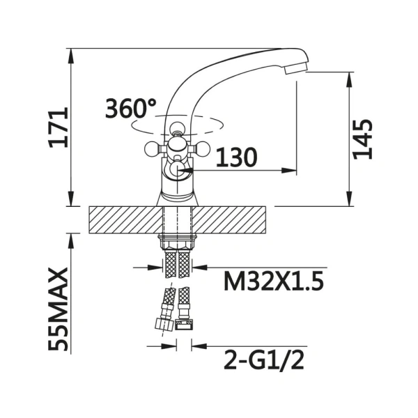 Смеситель для раковины  V140112 ViEiR
