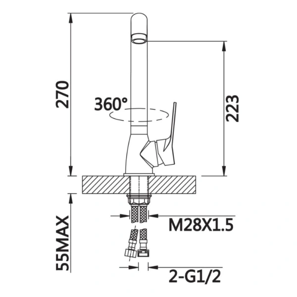 Смеситель для кухни V02-35-2-1 ViEiR