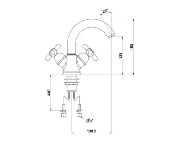 Смеситель для раковины Ritz 0141 FN Silver