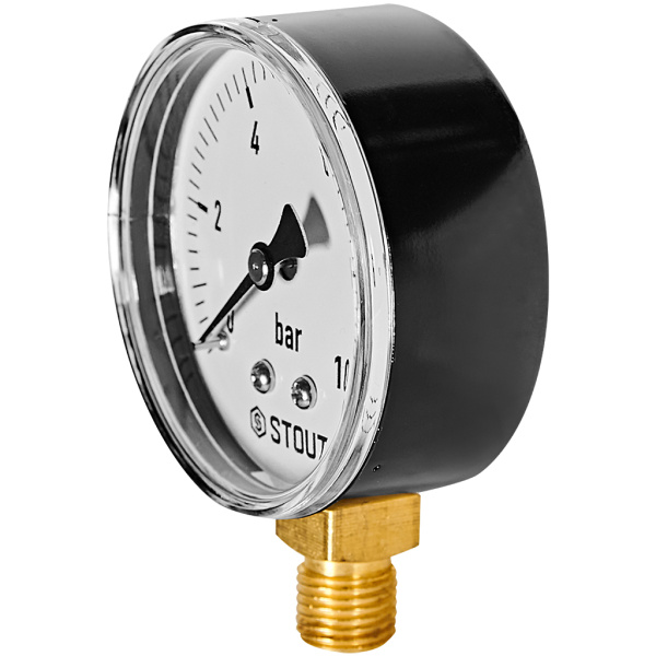 Манометр радиальный. Корпус Dn 63 мм 1/4 , 0...10 бар, кл.2.5 STOUT  Магазин сантехники Нижний Новгород