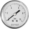 Манометр аксиальный. Корпус Dn 50 мм 1/4 , 0...10 бар, кл.2.5 STOUT 