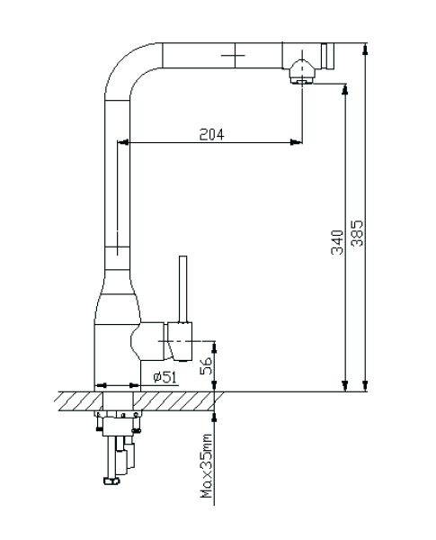 Смеситель для кухни Saona 2326/00 FL Chrome