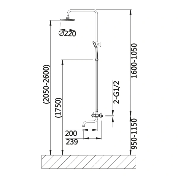 Душевая система V12-01-6-2 ViEiR Магазин сантехники Нижний Новгород