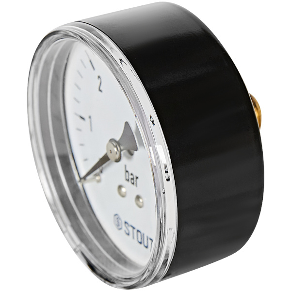 Манометр аксиальный. Корпус Dn 63 мм 1/4 , 0...6 бар, кл.2.5 STOUT  Магазин сантехники Нижний Новгород