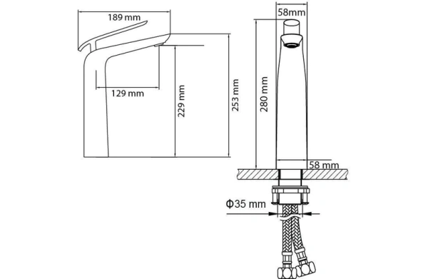 Смеситель для раковины Olivia 3211/00 - 16 F Chrome-White
