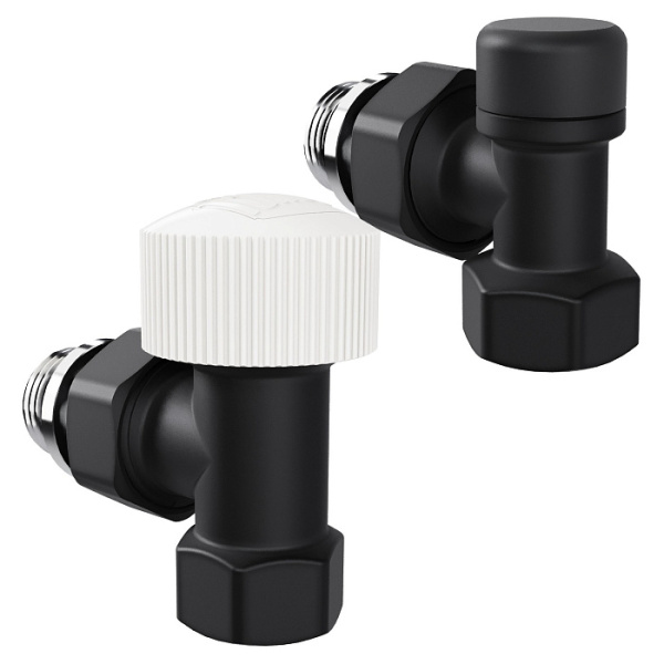Набор термостатический угловой Royal Thermo Design 1/2"М30х1,5 (Черный) 