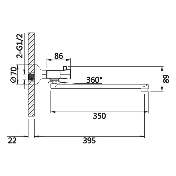 Смеситель для ванны  V15-01-4-2 ViEiR Магазин сантехники Нижний Новгород