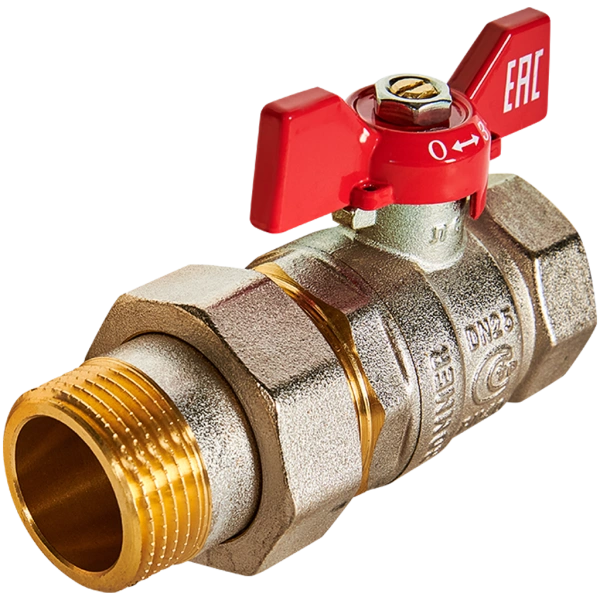 Кран шаровой с американкой, ВР/НР, ручка бабочка  1" ROMMER ГОСТ