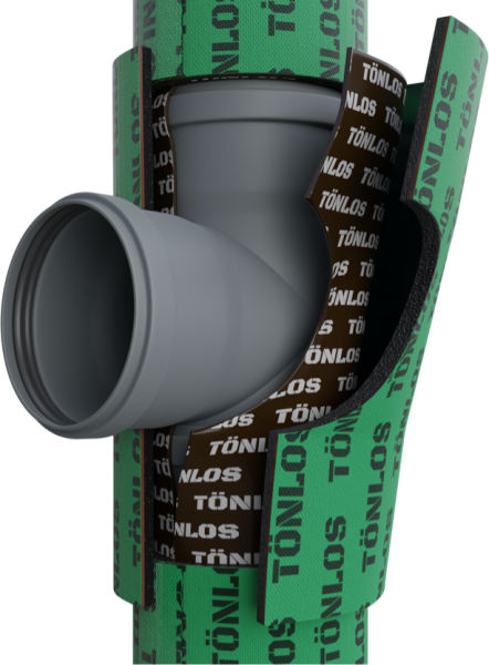 Шумоизоляция канал. труб TONLOS PIPE PRO (D110мм, внутр. 2мм, внеш. 9мм,  Магазин сантехники Нижний Новгород