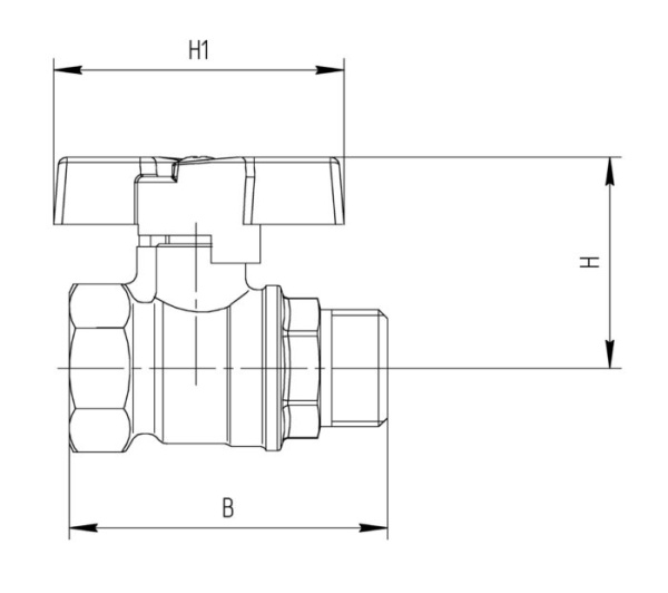 Бабочка ВН 25 Кран шаровой 11Б27п1 Ду25 А31/1 вр/нр бабочка никель PN40 Магазин сантехники Нижний Новгород