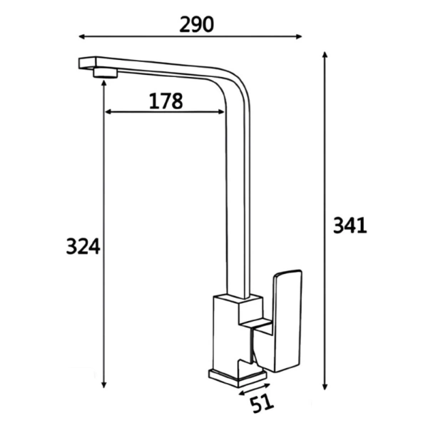 Смеситель для кухни V150-21  сатин нерж.ст ViEiR