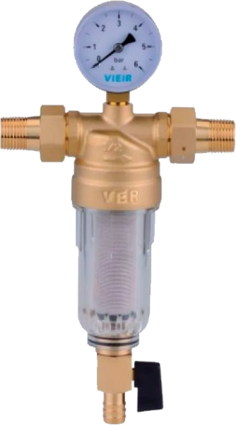 Фильтр с манометром  1/2" для холодной воды  VIEIR 