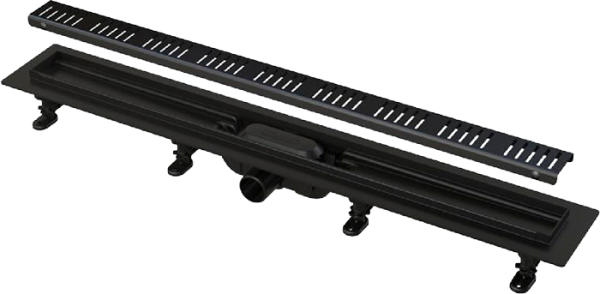 Водоотводящий желоб APZ10 BLACK Alca с решеткой (комплект) Alcaplast