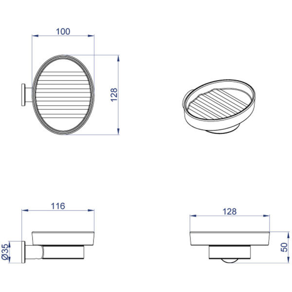 FORNY Мыльница керамическая, хром Магазин сантехники Нижний Новгород