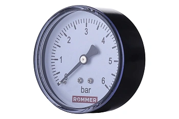 Манометр аксиальный  0- 6 bar 63мм 1/4" ROMMER