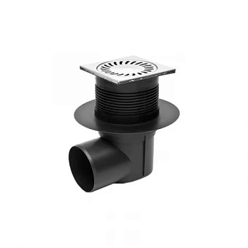 Трап с боковым сливом DN100 нерж. с фартуком - НЕПТУН 