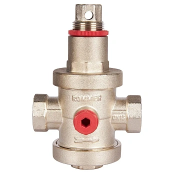 Редуктор давления поршневой PN25 вн/вн 1/2" с выходом под манометр ROMMER