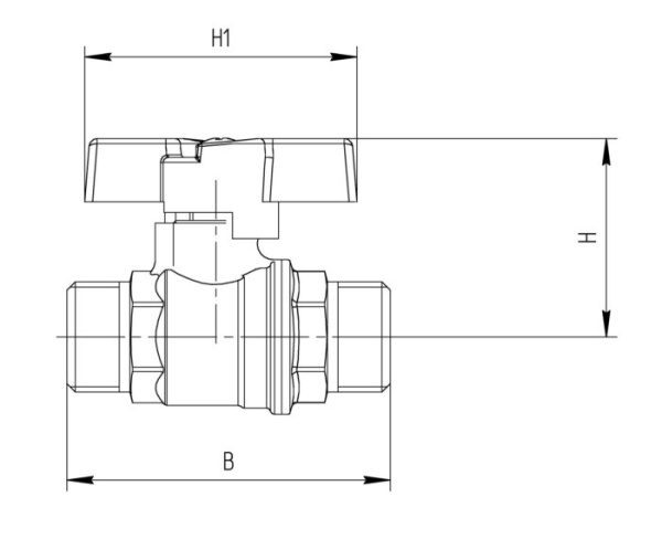 Бабочка НН 15 Кран шаровой 11Б27П1 Ду15 А32/1 нр/нр бабочка никель PN40 Магазин сантехники Нижний Новгород