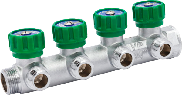 Коллектор регулирующий плоский и 3/4-16-4 вых."VER-PRO"(25/1шт)