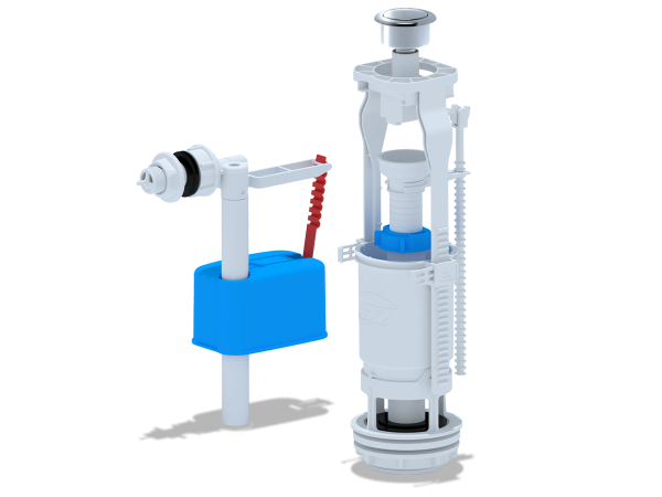 Набор д/унитаза 1/2" с боковым подводом с пласт.штуц. кнопка хром АНИ Пласт 