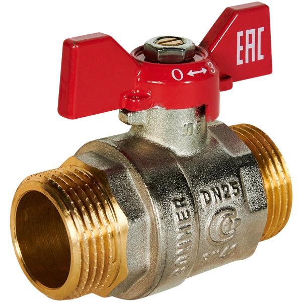 Кран шаровой, НР/НР, ручка бабочка 1" ROMMER ГОСТ