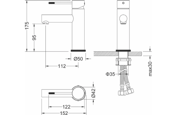 Смеситель д/раковины Saona 2361/00 F Chrome