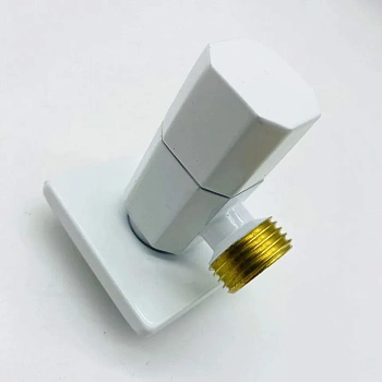 Кран угловой с отражателем1/2"x1/2" БЕЛЫЙ"ViEiR"