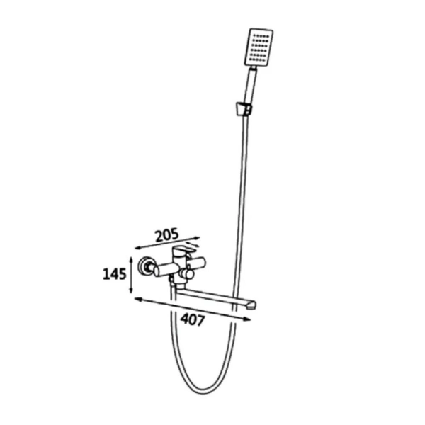 Смеситель для ванны V31-35-4-1 излив плоский 35 см ViEiR Магазин сантехники Нижний Новгород
