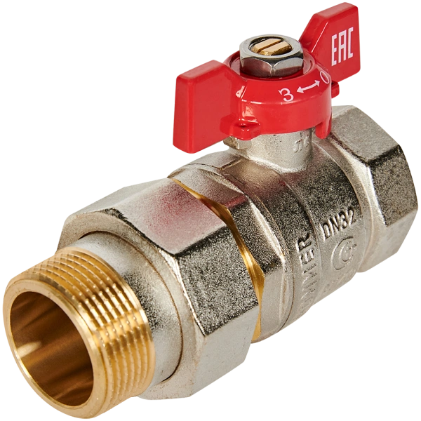 Кран шаровой с американкой, ВР/НР, ручка бабочка 1 1/4" ROMMER ГОСТ